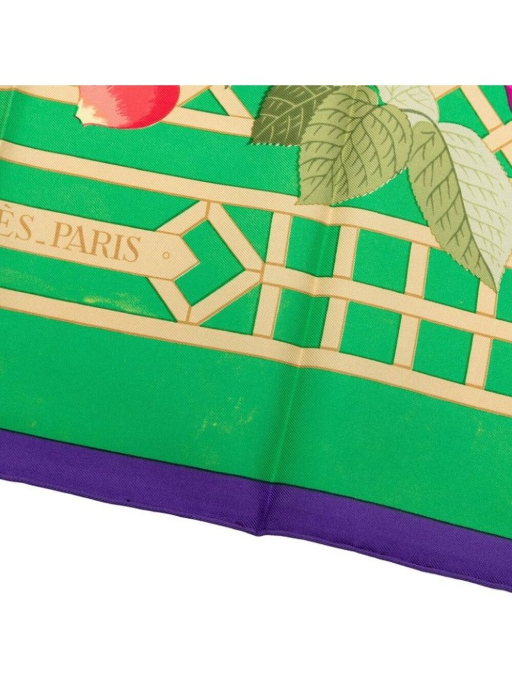 Hermes Carre 90 Roseraie Rose Garden Scarf Green Multicolor Silk - Picture 7 of 10